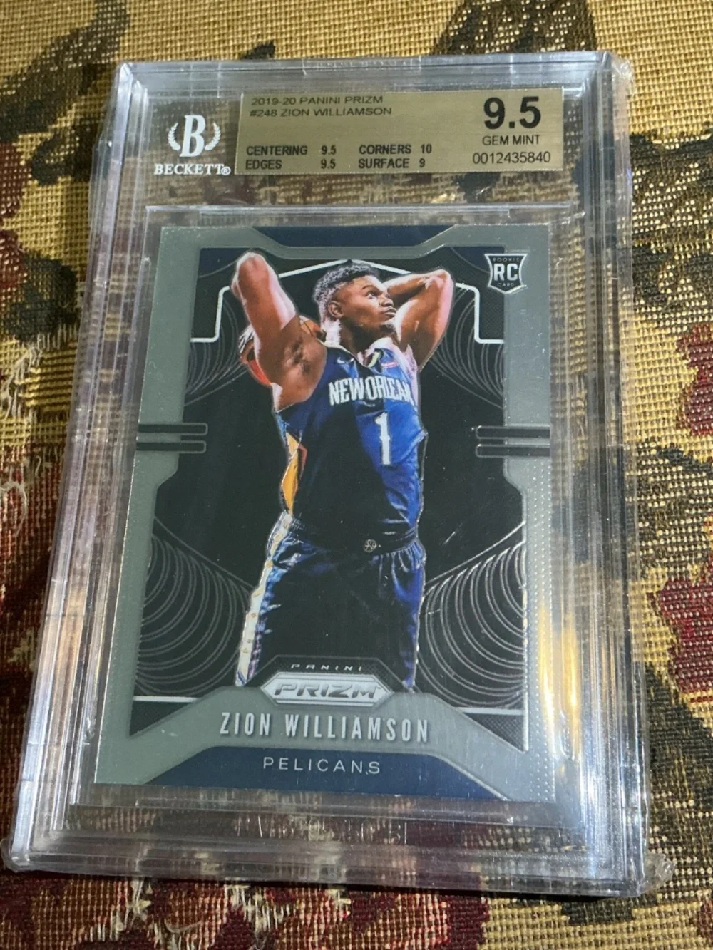 Zion Williamson 2019-20 Panini Prizm Rookie #248 Graded BGS 9.5 GEM MINT